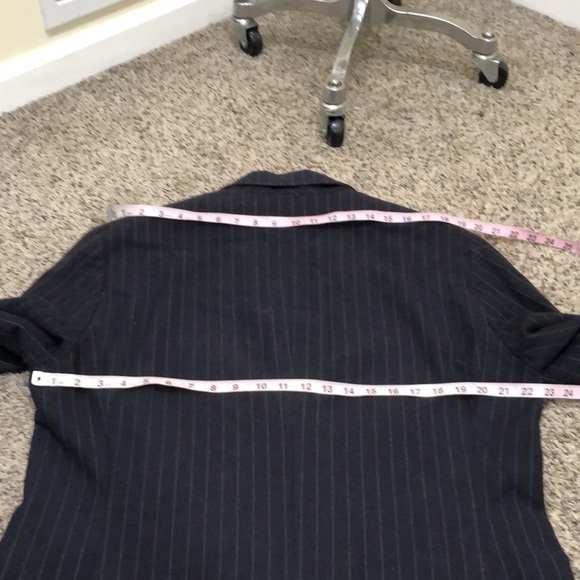 J Crew Wool Blazer Sports Coat Size 44R Dark Midnight Navy Blue Striped - Picture 4 of 8